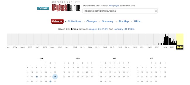 Wayback Machine twitter search